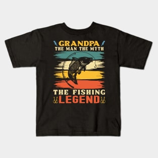 Grandpa The Fishing Legend Kids T-Shirt